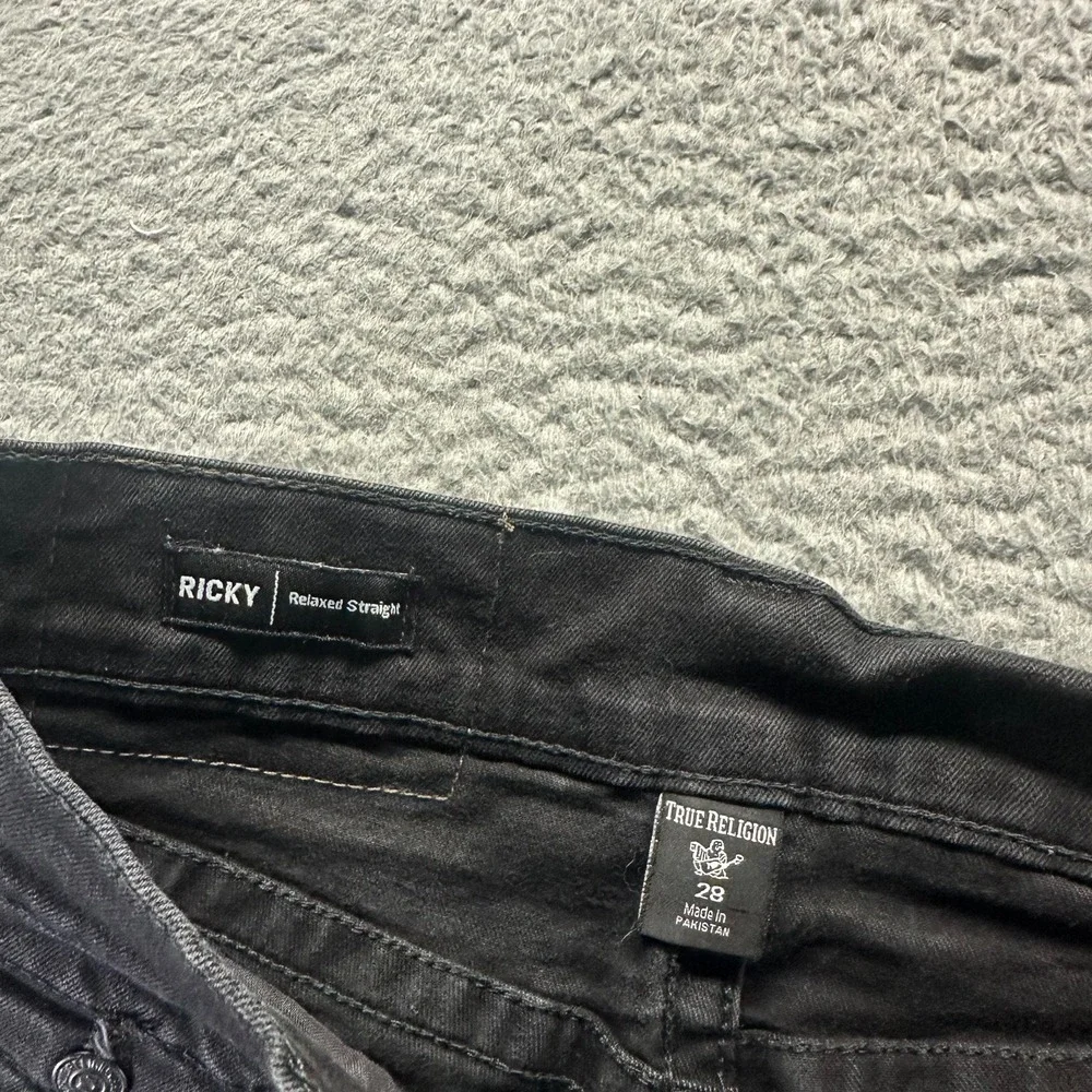 True Religion Ricky Jeans Mens 28x32 Black Cotton Denim Straight Relaxed Stretch